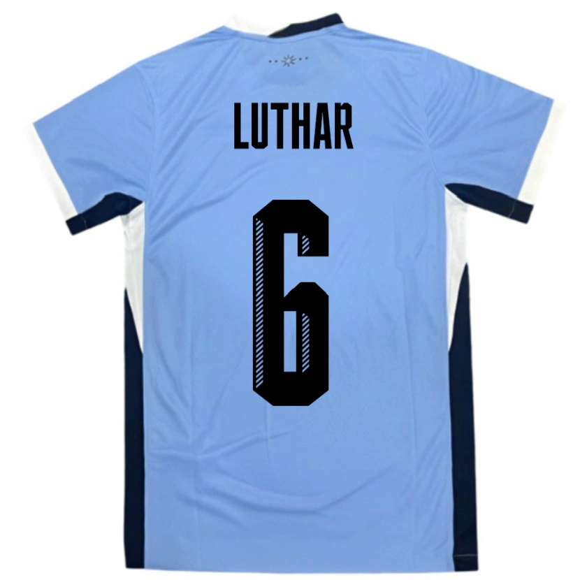 Danxen Pánské Uruguay Thiago Luthar #6 Bílá Černá Domů Hráčské Dresy 24-26 Dres