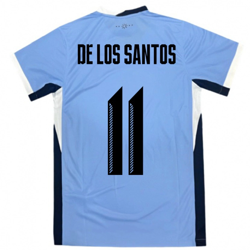 Danxen Pánské Uruguay Juan Cruz De Los Santos #11 Bílá Černá Domů Hráčské Dresy 24-26 Dres