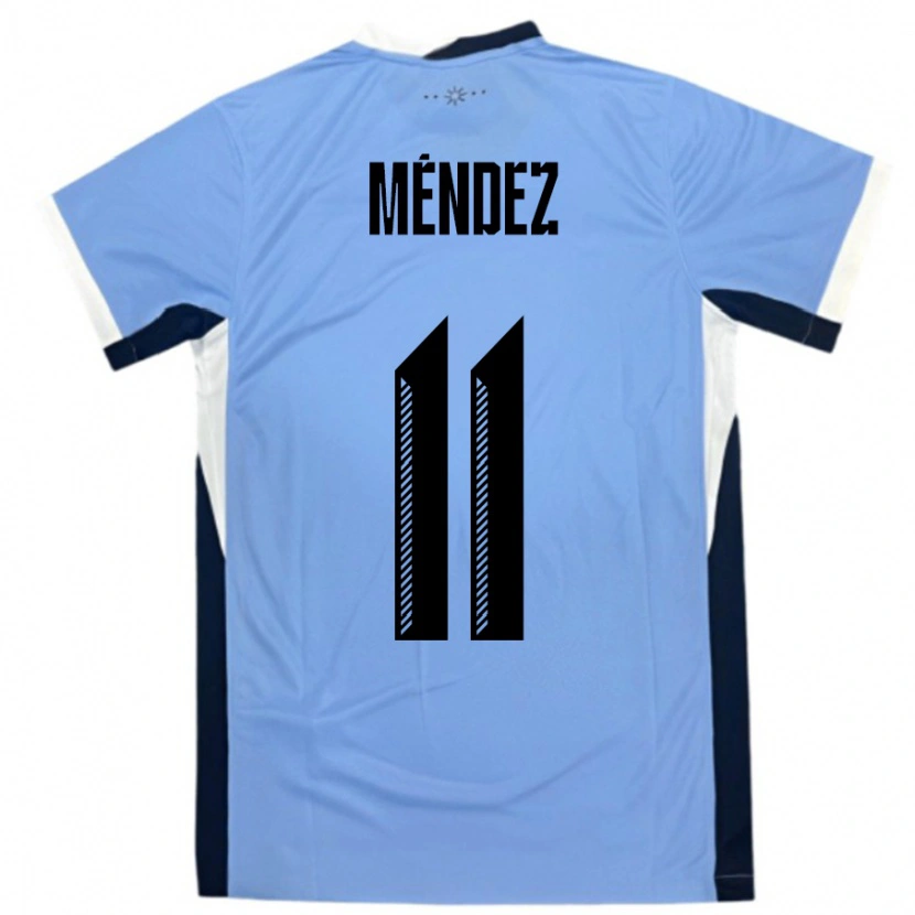 Danxen Pánské Uruguay Axel Méndez #11 Bílá Černá Domů Hráčské Dresy 24-26 Dres