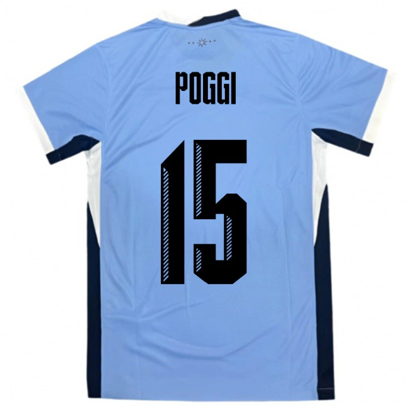 Danxen Pánské Uruguay Vicente Poggi #15 Bílá Černá Domů Hráčské Dresy 24-26 Dres
