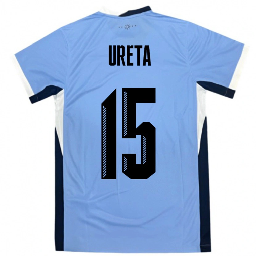 Danxen Pánské Uruguay Mateo Ureta #15 Bílá Černá Domů Hráčské Dresy 24-26 Dres