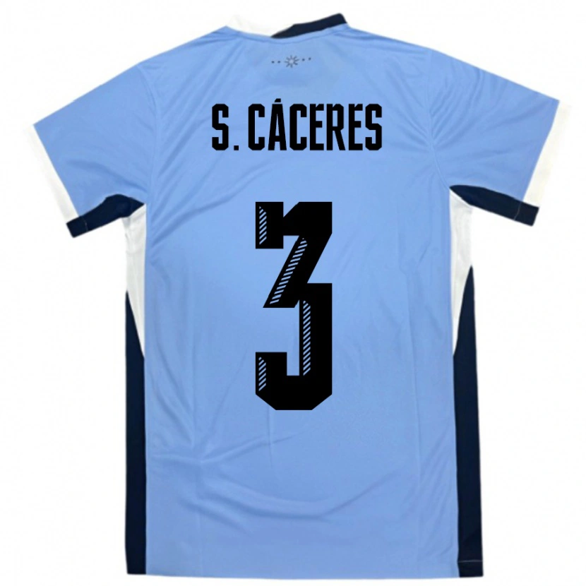 Danxen Pánské Uruguay Sebastian Caceres #3 Bílá Černá Domů Hráčské Dresy 24-26 Dres