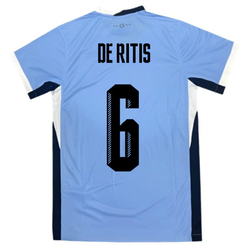 Danxen Pánské Uruguay Mathias De Ritis #6 Bílá Černá Domů Hráčské Dresy 24-26 Dres