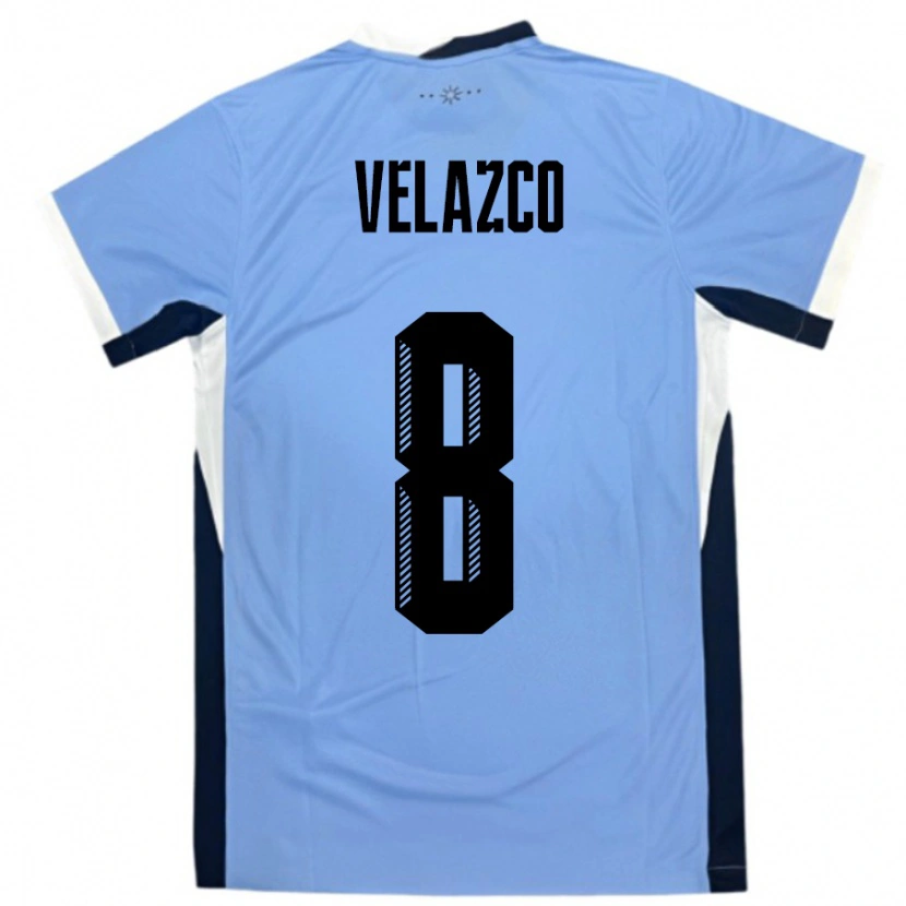 Danxen Pánské Uruguay Ximena Velazco #8 Bílá Černá Domů Hráčské Dresy 24-26 Dres