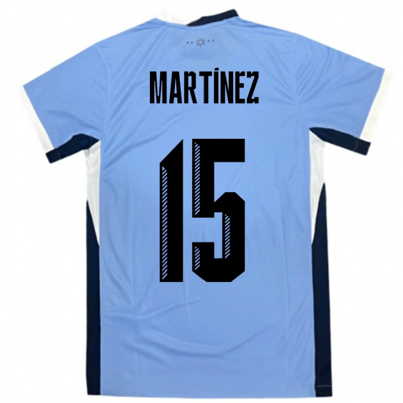 Danxen Pánské Uruguay Rocio Martinez #15 Bílá Černá Domů Hráčské Dresy 24-26 Dres