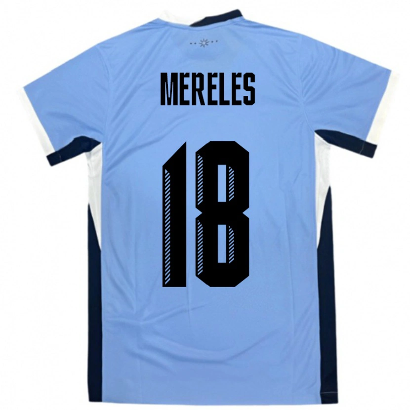 Danxen Pánské Uruguay Exequiel Mereles #18 Bílá Černá Domů Hráčské Dresy 24-26 Dres