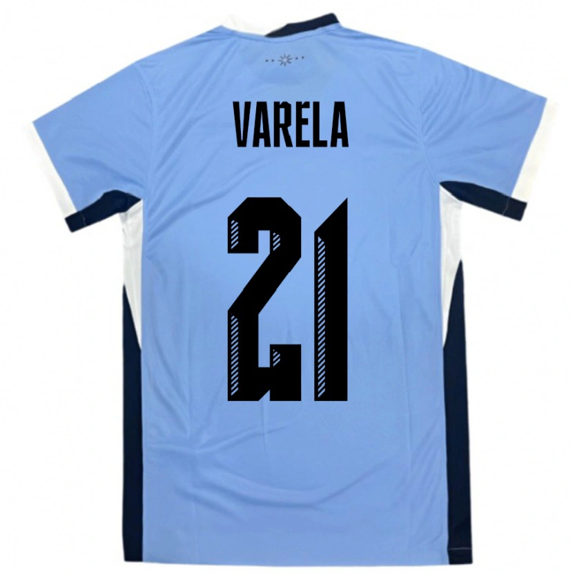 Danxen Pánské Uruguay Gullermo Varela #21 Bílá Černá Domů Hráčské Dresy 24-26 Dres