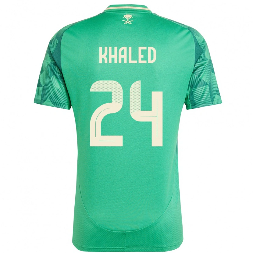 Danxen Pánské Saúdská Arábie Atheer Khaled #24 Zelený Domů Hráčské Dresy 24-26 Dres