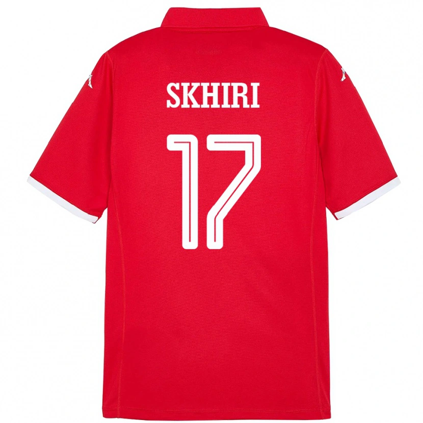 Danxen Pánské Tunisko Ellyes Skhiri #17 Červený Domů Hráčské Dresy 24-26 Dres
