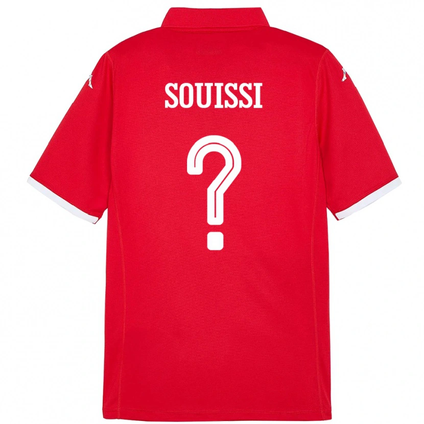 Danxen Pánské Tunisko Ibrahim Souissi #0 Červený Domů Hráčské Dresy 24-26 Dres