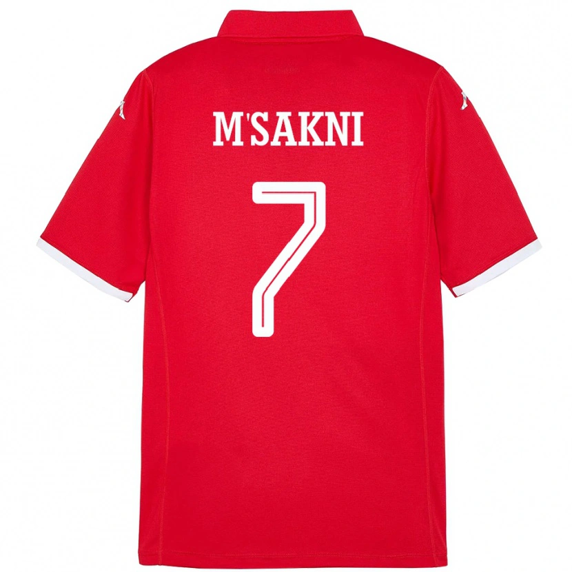 Danxen Pánské Tunisko Youssef M Sakni #7 Červený Domů Hráčské Dresy 24-26 Dres