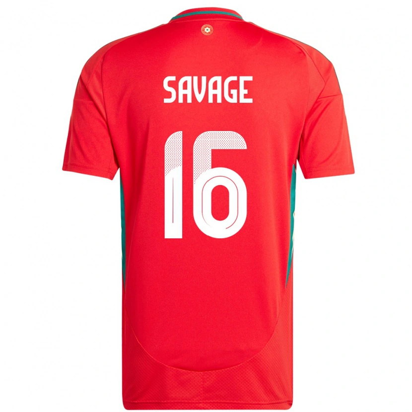 Danxen Pánské Wales Charlie Savage #16 Červený Domů Hráčské Dresy 24-26 Dres