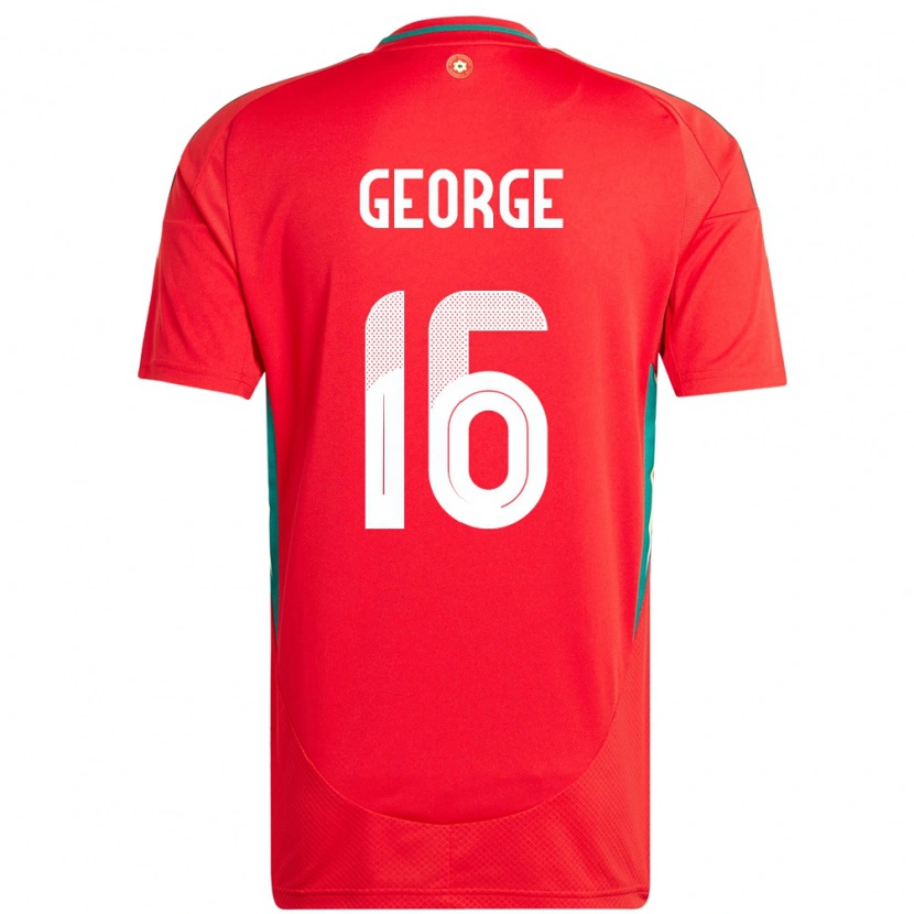 Danxen Pánské Wales Trey George #16 Červený Domů Hráčské Dresy 24-26 Dres