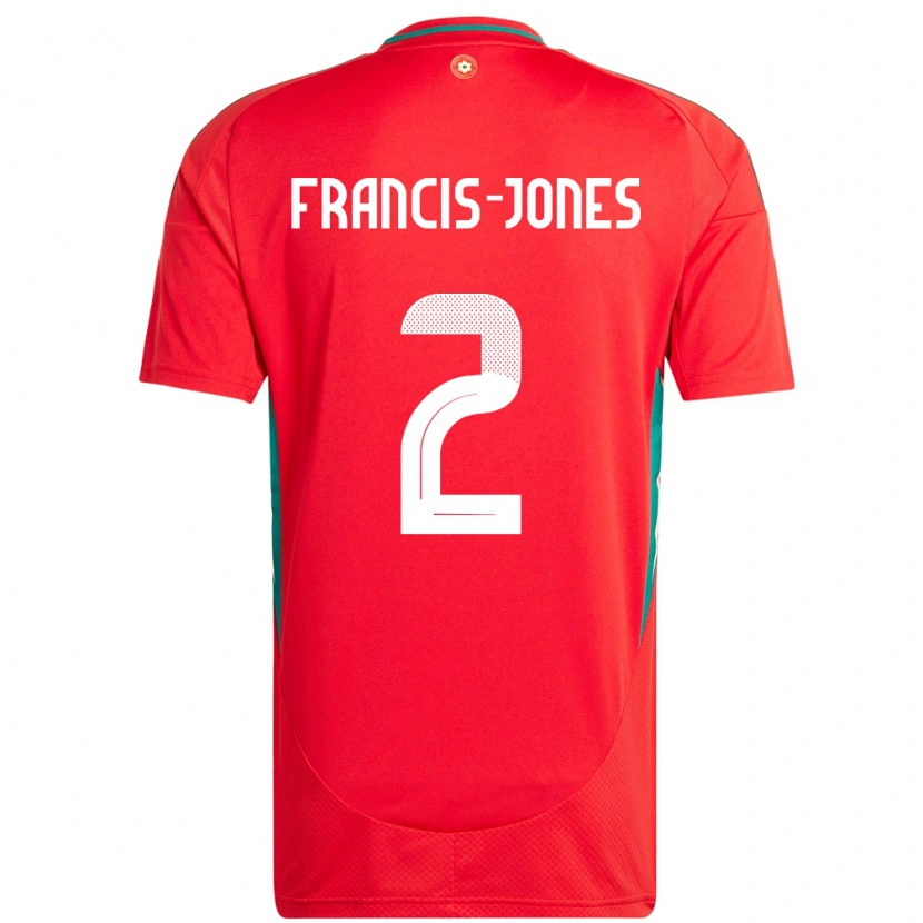 Danxen Pánské Wales Maria Francis Jones #2 Červený Domů Hráčské Dresy 24-26 Dres