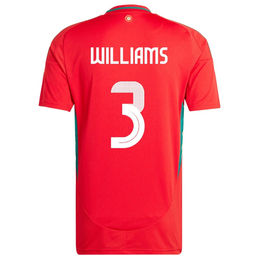 Danxen Pánské Wales Zac Williams #3 Červený Domů Hráčské Dresy 24-26 Dres