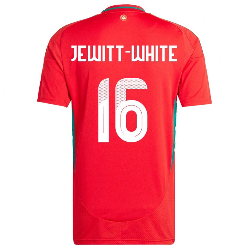 Danxen Pánské Wales Harry Jewitt White #16 Červený Domů Hráčské Dresy 24-26 Dres