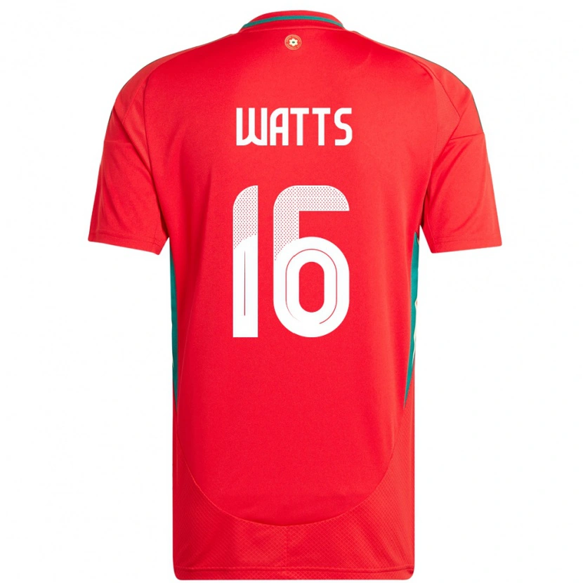 Danxen Pánské Wales Daniel Watts #16 Červený Domů Hráčské Dresy 24-26 Dres
