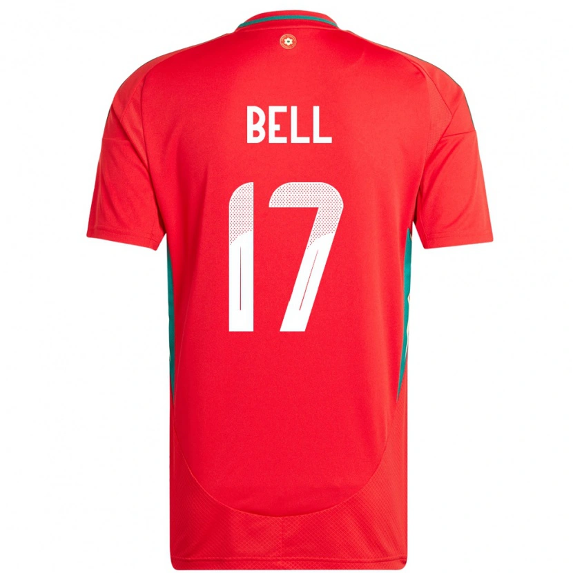 Danxen Pánské Wales Zac Bell #17 Červený Domů Hráčské Dresy 24-26 Dres