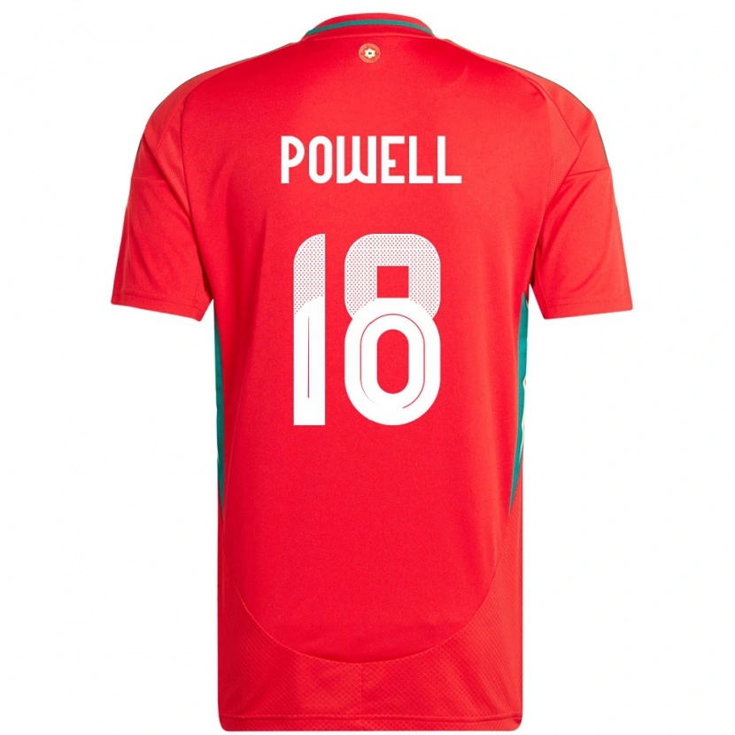 Danxen Pánské Wales Ella Powell #18 Červený Domů Hráčské Dresy 24-26 Dres