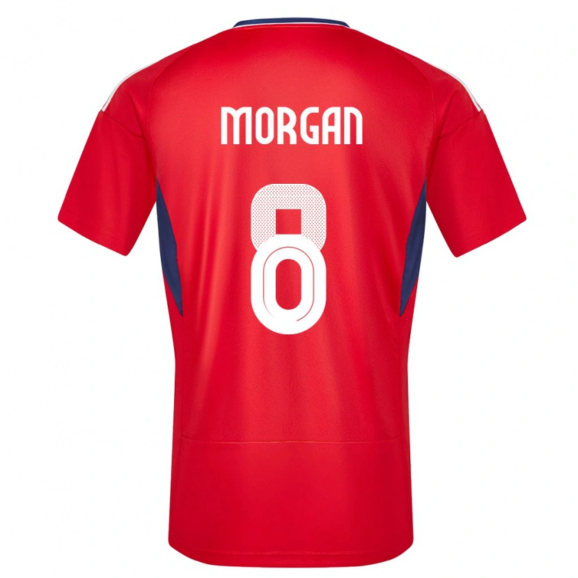Danxen Pánské Kostarika Hakeem Morgan #8 Červené Domů Hráčské Dresy 24-26 Dres