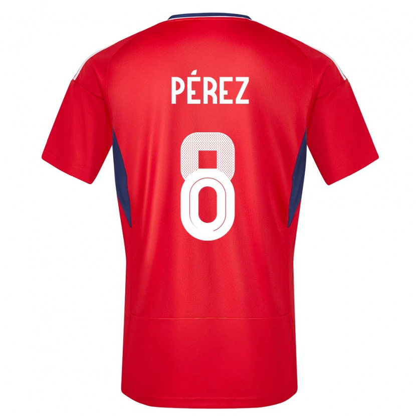 Danxen Pánské Kostarika Adriel Pérez #8 Červené Domů Hráčské Dresy 24-26 Dres