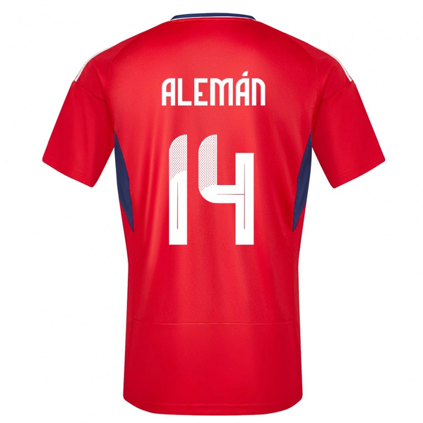 Danxen Pánské Kostarika Jeremy Alemán #14 Červené Domů Hráčské Dresy 24-26 Dres