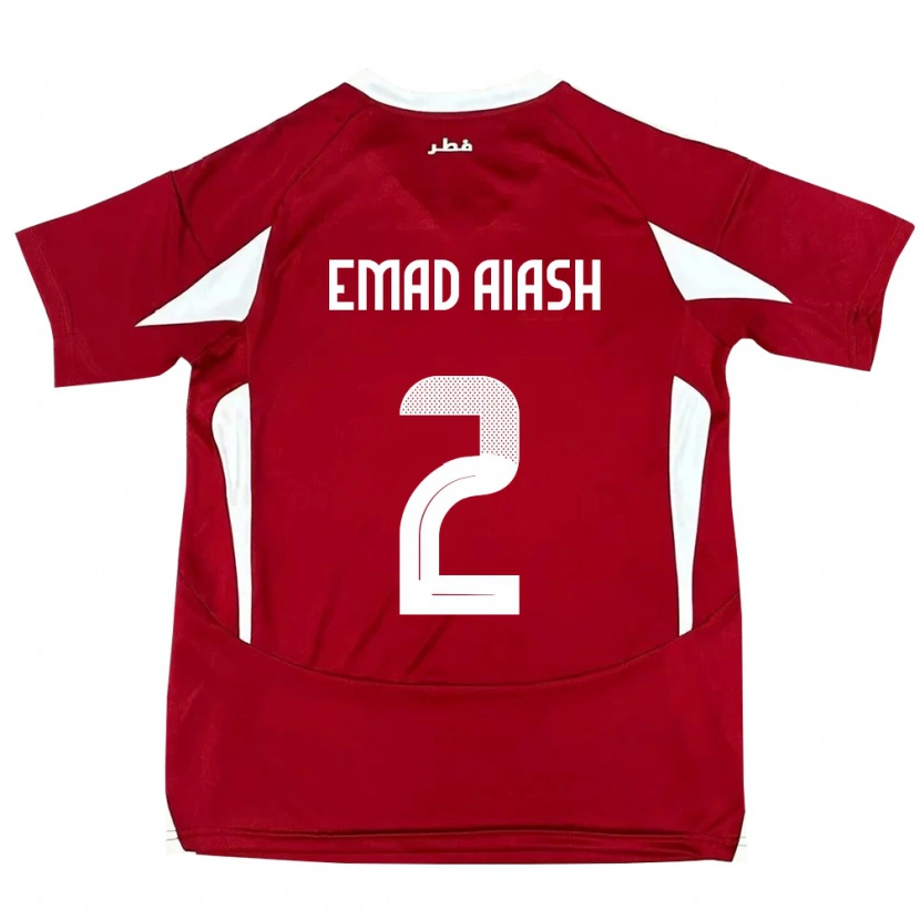 Danxen Pánské Katar Mohamed Emad Aiash #2 Červený Domů Hráčské Dresy 24-26 Dres