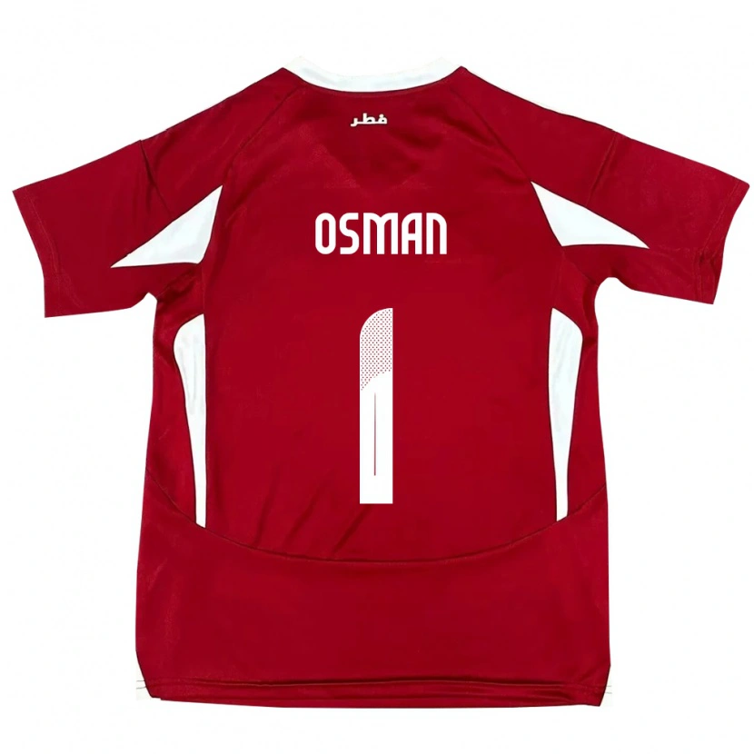 Danxen Pánské Katar Abubaker Osman #1 Červený Domů Hráčské Dresy 24-26 Dres