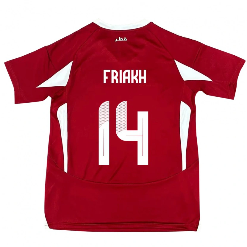 Danxen Pánské Katar Jamil Friakh #14 Červený Domů Hráčské Dresy 24-26 Dres