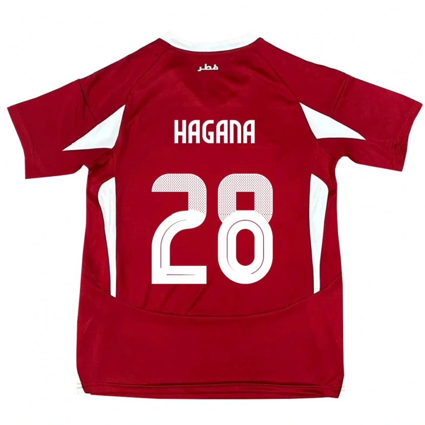 Danxen Pánské Katar Ahmed Hagana #28 Červený Domů Hráčské Dresy 24-26 Dres