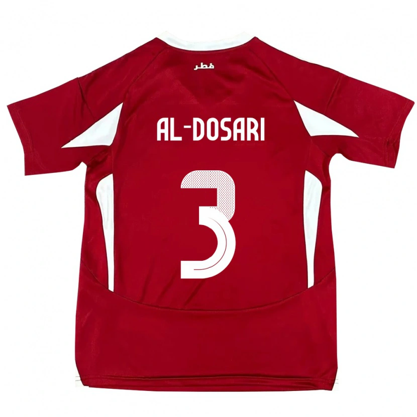 Danxen Pánské Katar Dana Al Dosari #3 Červený Domů Hráčské Dresy 24-26 Dres