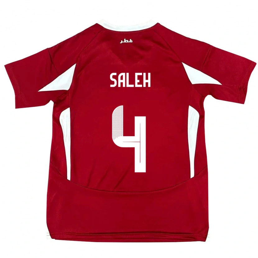 Danxen Pánské Katar Hagar Saleh #4 Červený Domů Hráčské Dresy 24-26 Dres