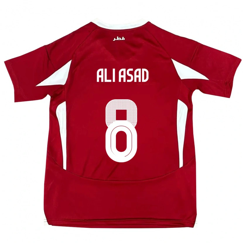 Danxen Pánské Katar Ali Asad #8 Červený Domů Hráčské Dresy 24-26 Dres