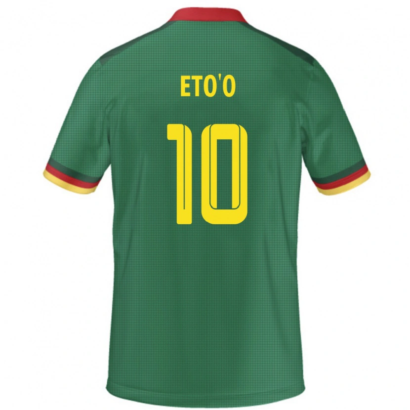 Danxen Pánské Kamerun Etienne Eto'o #10 Zelený Domů Hráčské Dresy 24-26 Dres