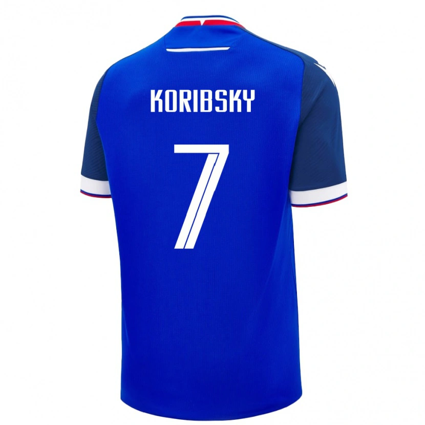 Danxen Pánské Slovensko Simon Koribsky #7 Modrý Domů Hráčské Dresy 24-26 Dres
