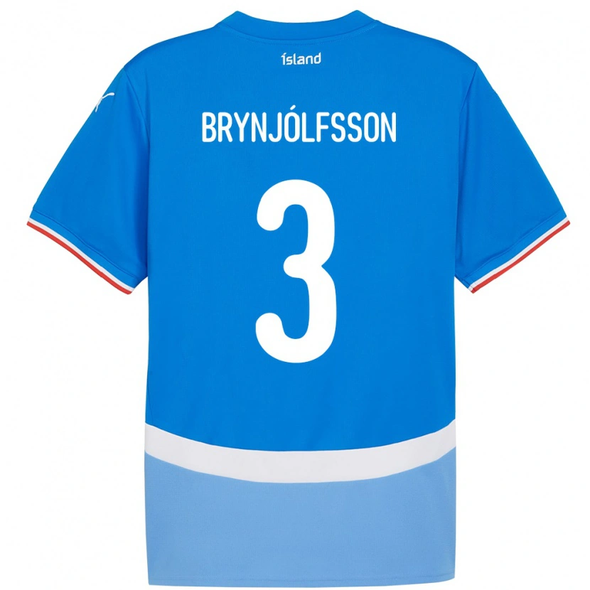 Danxen Pánské Island Bjarni Gudjón Brynjólfsson #3 Modrý Domů Hráčské Dresy 24-26 Dres