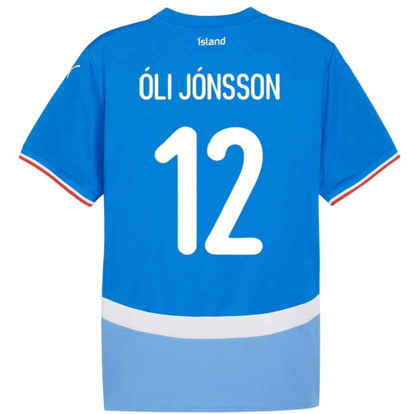 Danxen Pánské Island Haukur Óli Jónsson #12 Modrý Domů Hráčské Dresy 24-26 Dres