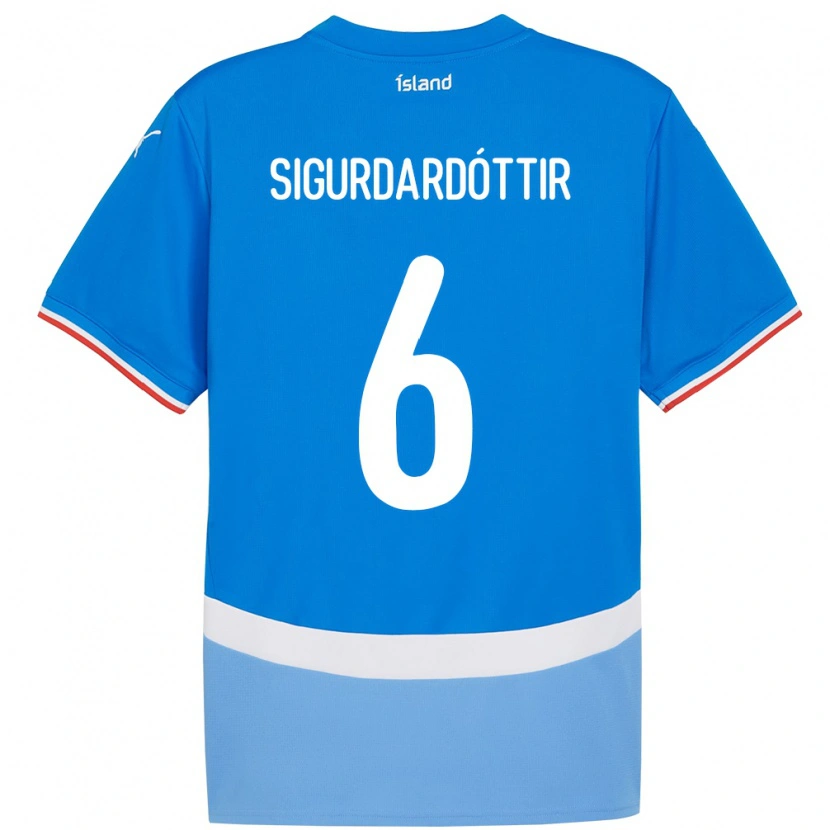 Danxen Pánské Island Ingibjörg Sigurðardóttir #6 Modrý Domů Hráčské Dresy 24-26 Dres