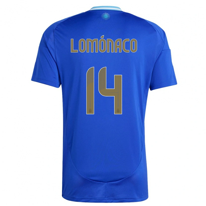 Danxen Pánské Argentina Kevin Lomónaco #14 Modrý Daleko Hráčské Dresy 24-26 Dres