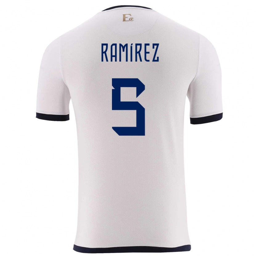 Danxen Pánské Ekvádor Cristian Ramírez #5 Bílý Daleko Hráčské Dresy 24-26 Dres