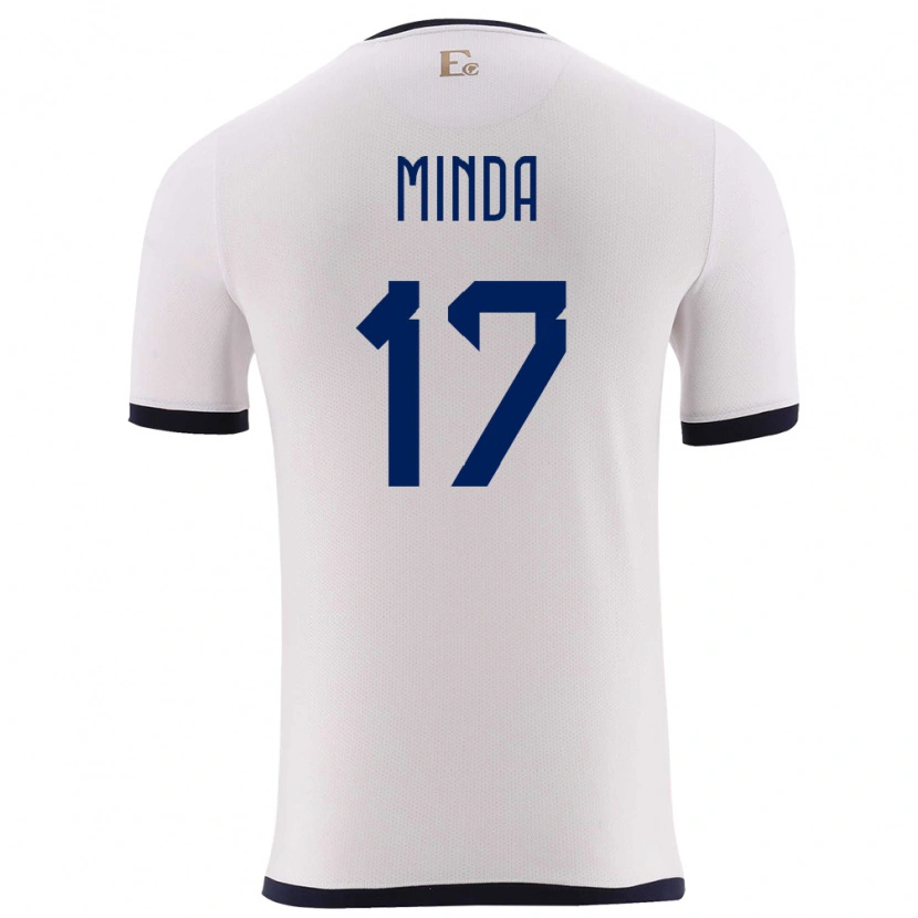 Danxen Pánské Ekvádor Alan Minda #17 Bílý Daleko Hráčské Dresy 24-26 Dres