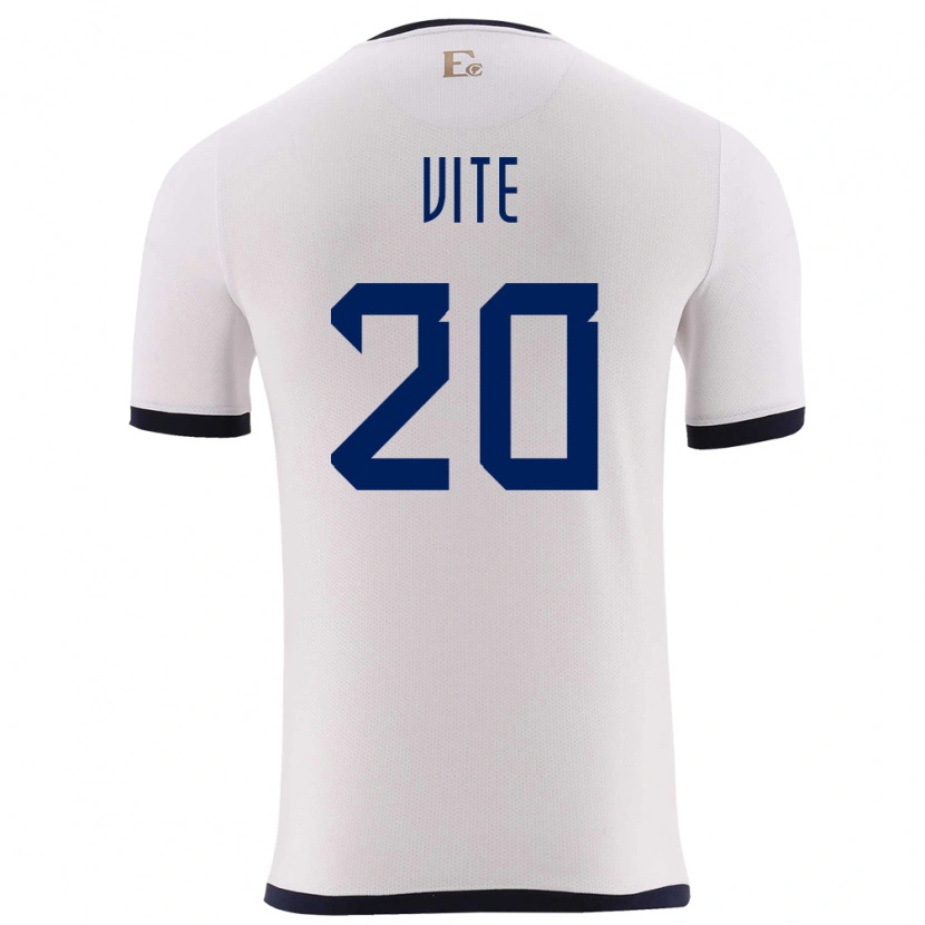 Danxen Pánské Ekvádor Pedro Vite #20 Bílý Daleko Hráčské Dresy 24-26 Dres