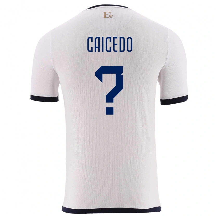 Danxen Pánské Ekvádor Elian Caicedo #0 Bílý Daleko Hráčské Dresy 24-26 Dres