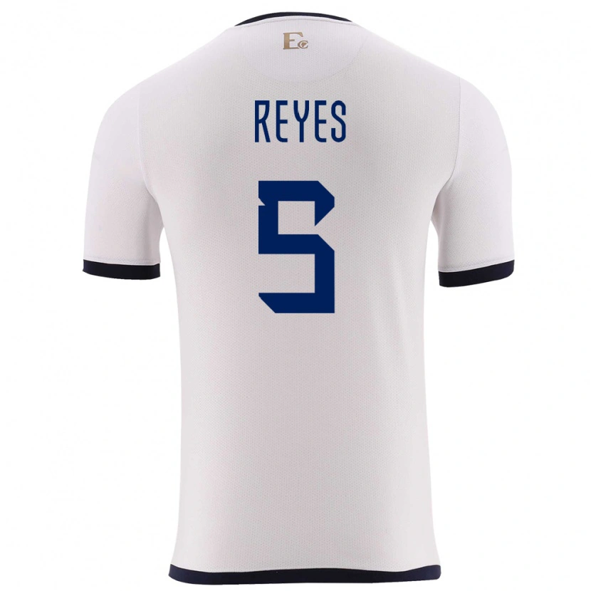 Danxen Pánské Ekvádor Jairo Reyes #5 Bílý Daleko Hráčské Dresy 24-26 Dres