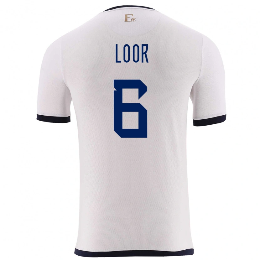 Danxen Pánské Ekvádor Layan Loor #6 Bílý Daleko Hráčské Dresy 24-26 Dres