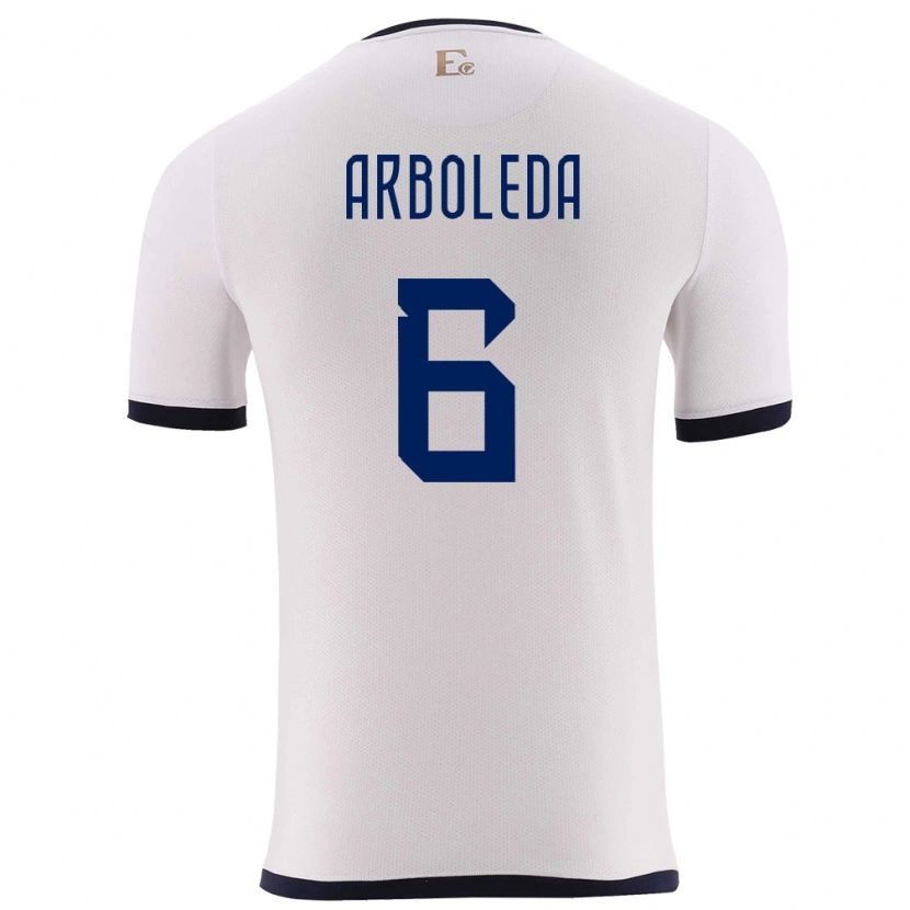 Danxen Pánské Ekvádor Edu Arboleda #6 Bílý Daleko Hráčské Dresy 24-26 Dres