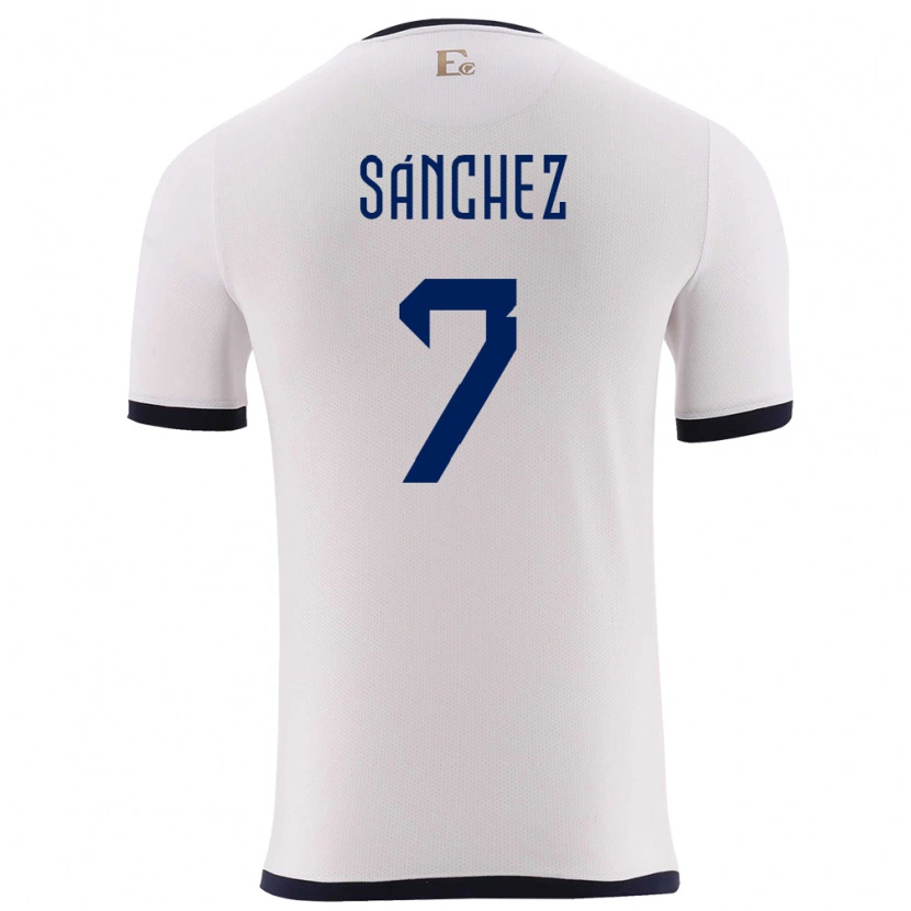 Danxen Pánské Ekvádor Santiago Sánchez #7 Bílý Daleko Hráčské Dresy 24-26 Dres
