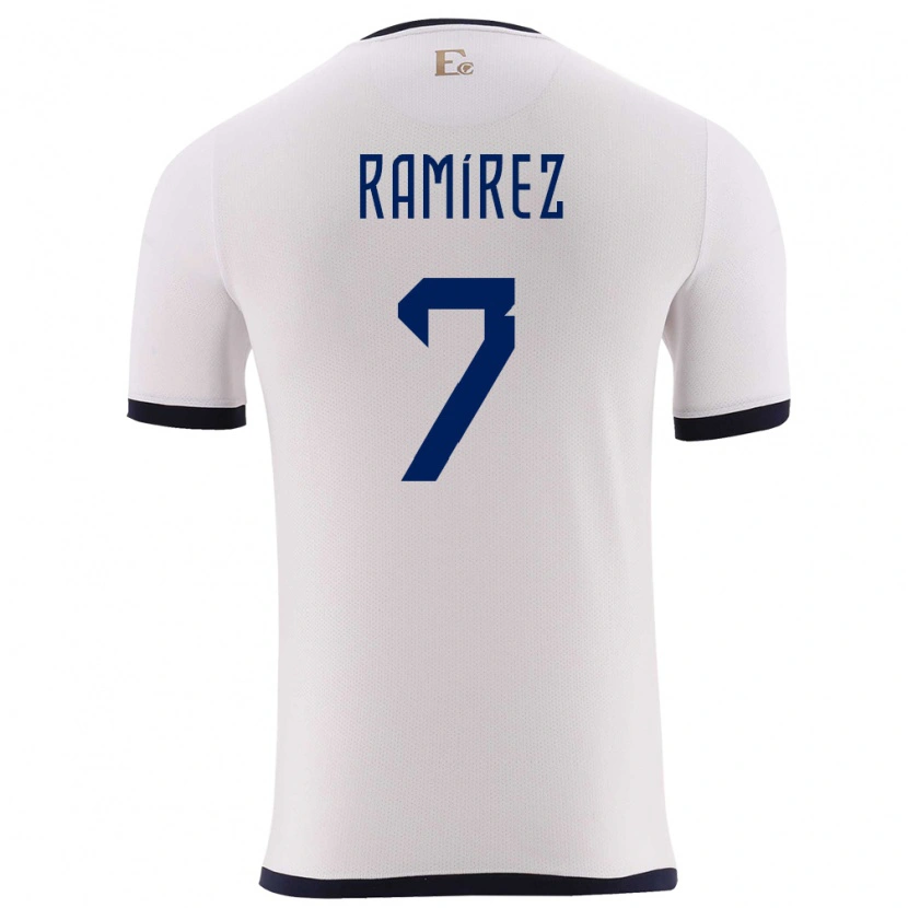 Danxen Pánské Ekvádor Jalmar Ramírez #7 Bílý Daleko Hráčské Dresy 24-26 Dres