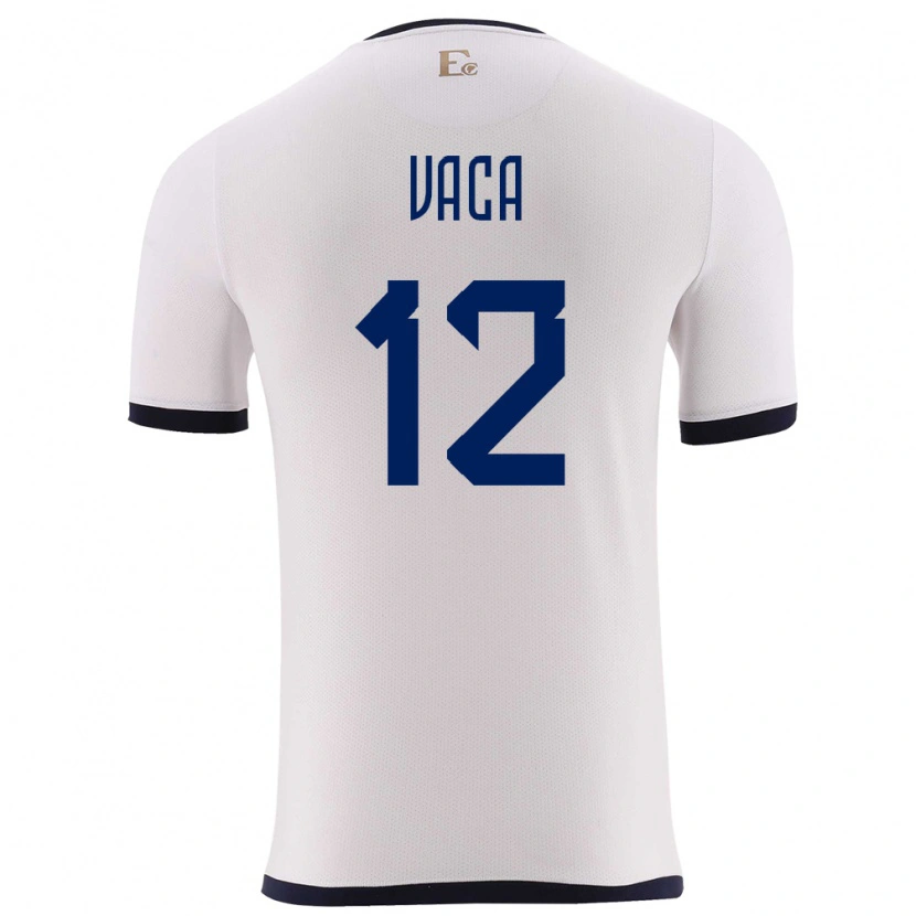 Danxen Pánské Ekvádor Mijail Vaca #12 Bílý Daleko Hráčské Dresy 24-26 Dres