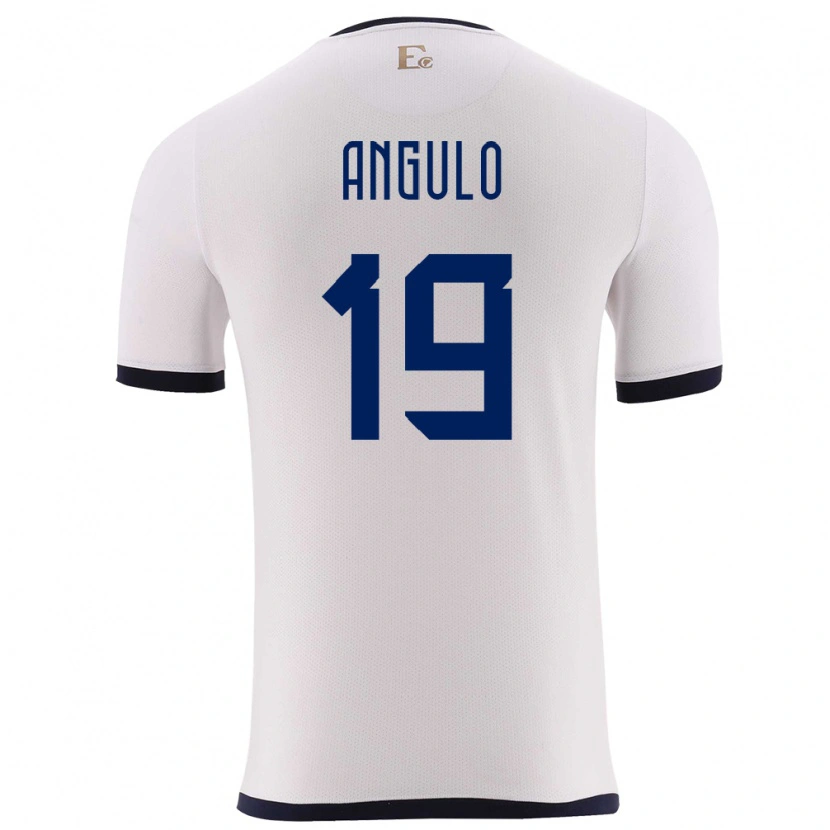 Danxen Pánské Ekvádor Juan Angulo #19 Bílý Daleko Hráčské Dresy 24-26 Dres